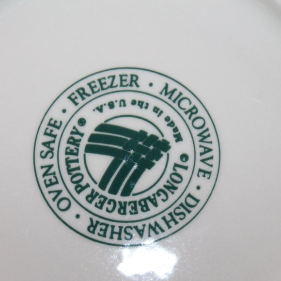 Longaberger Bread Plates and Bowl Woven Traditions Ivy Vitrified USA - Picture 5 of 5